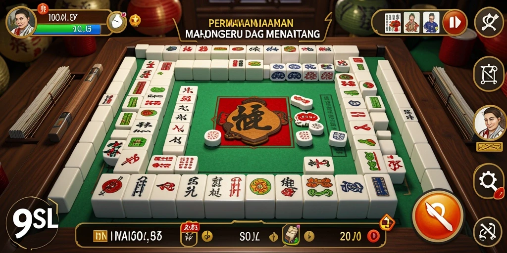 Screenshot gameplay 9SL yang menampilkan aksi Mahjong seru.