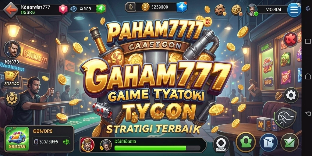 Tampilan gameplay PAHAM777 yang menampilkan simulasi bisnis Tycoon.