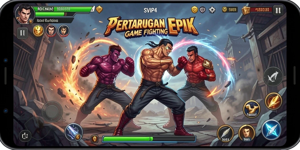 Skrinsut gameplay <strong>SVIP4</strong> yang intens dan mendebarkan, memperlihatkan pertarungan karakter terbaik.